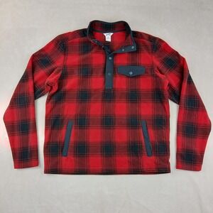 Duluth Trading Medium Mens Sweater 1/4 Snap‎ Relaxed Pockets 23x26 Fleece